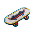 skateboard embroidered patch badge isolated on transparent background