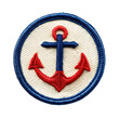 anchor embroidered patch badge isolated on transparent background