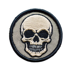 skull embroidered patch badge isolated on transparent background