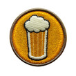 beer embroidered patch badge isolated on transparent background