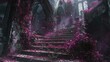 Surrender to the allure of a forgotten era, awash in hues of fuchsia and obsidian, lost in time's embrace.