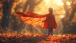 Child playing as a superhero, vibrant playground setting, embodying bravery and adventure, late afternoon glow, soft focus, AI Generative