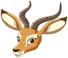 Wall Mural - Vector illustration of a smiling antelope head