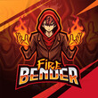Firebender esport mascot logo design