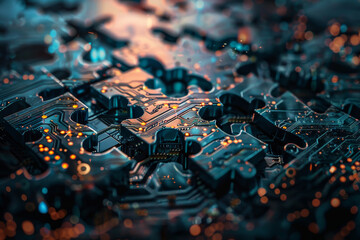 Poster - A jigsaw puzzle of electronic components
