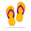 Beach flip flops vector isolated illustration
