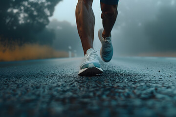 Wall Mural - Morning Runner: Legwork in the Glowing Dawn Light