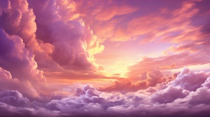 Poster - above the cloudscape during sunset