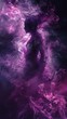 Pink and Purple Ethereal Smoke Silhouette Generative AI