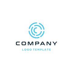 Poster - Circular Initial Letter C with Modern Circuit Line Art Logo Design