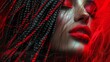Sultry Beauty with Flowing Tresses in Tabloid Art Style Generative AI