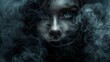 Mysterious Storm Cloud-Skinned Spy Portrait Generative AI