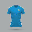 3d realistic soccer jersey Italy national team 2024