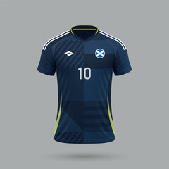 Wall Mural - 3d realistic soccer jersey Scotland national team 2024