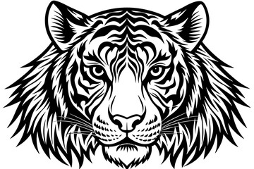 Sticker - tiger head silhouette vector illustration