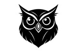 Fototapeta  - owl head silhouette vector illustration