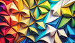 Multicolor paper geometric background. Origami illustration. Generative AI	
