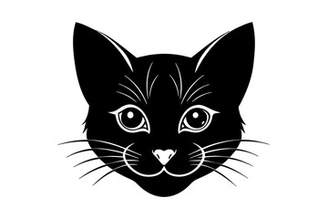 Wall Mural - cat head silhouette vector illustration