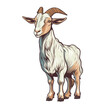 isolated goat cartoon illustration transparent background