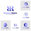 Set of Letter R logo design vector. Creative Initial R logo concepts template