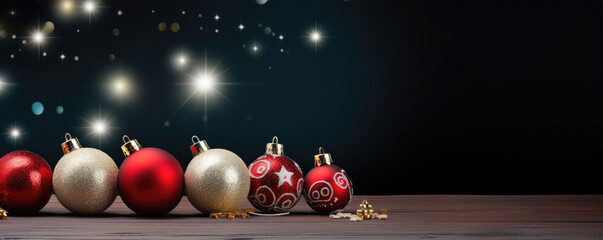 Wall Mural - Beautiful christmas decoration with free space for text