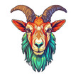  goat head logo mascot illustration