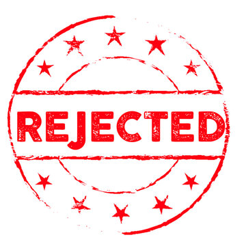 rejected stamp Grunge red rejected word round rubber seal stamp on white background stock illustration