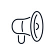 Megaphone and loudspeaker editable stroke outline icon isolated on white background flat vector illustration. Pixel perfect. 64 x 64.
