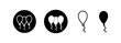 Balloon black icon vector. Party balloon sign and symbol vector