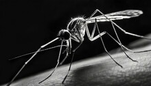 Wallpaper Closeup Of A Mosquito Insect Isolated On White Background