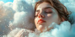girl sleeping  on the clouds, generative ai