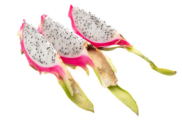 Canvas Print - Dragon fruit in a section isolated on a white background