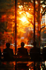 Wall Mural - a group of investors attending an annual shareholders meeting.a group of people sitting in front of 