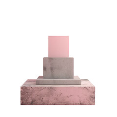 Poster - Pink and grey block on Transparent Background