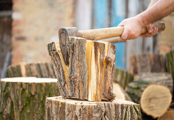 chopping wood