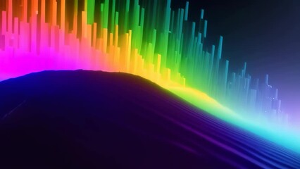 Poster - an eye-catching, vibrant abstract background featuring a multitude of colors and dynamic lines, rain