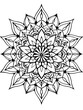 © Artisticeyes - flower mandala design for coloring book page on white Background