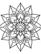 © Artisticeyes - flower mandala design for coloring book page on white Background