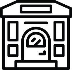 Poster - Post office icon outline vector. Parcel locker. Postal service point