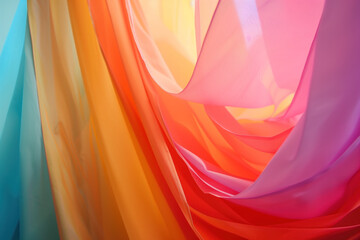 Poster - Abstract colorful background with fabric curtains. Background image. Created with Generative AI technology.