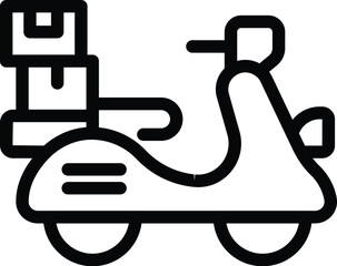 Poster - Motorbike delivery icon outline vector. Scooter shipping service. Parcel transportation vehicle