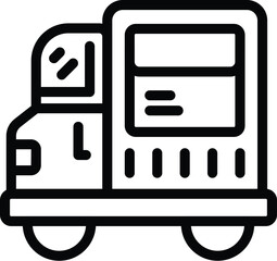 Poster - Delivery courier truck icon outline vector. Parcel shipping lorry. Post service transport