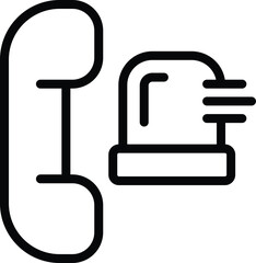 Poster - Emergency call icon outline vector. Urgent help request. Helpline support service