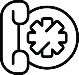 Poster - Emergency hotline icon outline vector. First aid call. Urgency help request