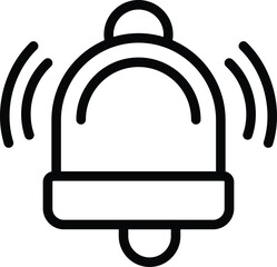 Poster - Emergency bell icon outline vector. Help warning notification. Ask for first aid service