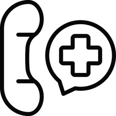 Poster - Ambulance emergency call icon outline vector. Doctor urgent care. First aid request