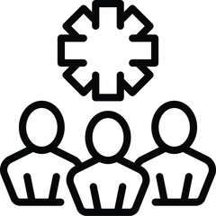 Poster - Life star emergency icon outline vector. Urgency hotline. First aid helpline