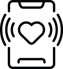 Poster - health first aid call icon outline vector. patient urgency request. ambulance warning contact