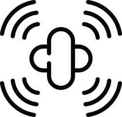 Poster - Emergency service icon outline vector. Danger alert. Lifesaving contact number