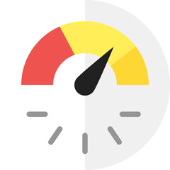 Speedometer gauge or car dashboard line art icon for apps and websites.